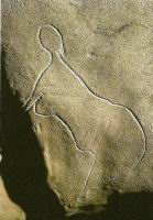 France, Dordogne, Cussac, Grotte, Femme gravee (Photo Sud-Ouest)